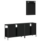 vidaXL Juego de muebles de baño 3 pzas madera contrachapada negro vidaXL Juego de muebles de baño 3 pzas madera contrachapada negro