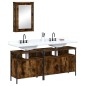 vidaXL Set de muebles baño 3 pzas madera contrachapada roble ahumado vidaXL Set de muebles baño 3 pzas madera contrachapada roble ahumado