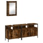 vidaXL Set de muebles baño 3 pzas madera contrachapada roble ahumado vidaXL Set de muebles baño 3 pzas madera contrachapada roble ahumado