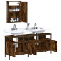 vidaXL Set de muebles baño 3 pzas madera contrachapada roble ahumado vidaXL Set de muebles baño 3 pzas madera contrachapada roble ahumado