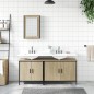 vidaXL Set de muebles de baño 3 pzas madera contrachapada roble Sonoma vidaXL Set de muebles de baño 3 pzas madera contrachapada roble Sonoma