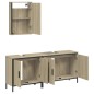vidaXL Set de muebles de baño 3 pzas madera contrachapada roble Sonoma vidaXL Set de muebles de baño 3 pzas madera contrachapada roble Sonoma