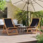 vidaXL Sillas de playa plegables 2 unidades tela negro vidaXL Sillas de playa plegables 2 unidades tela negro