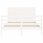vidaXL Estructura de cama con cabecero madera maciza blanco 140x200 cm vidaXL Estructura de cama con cabecero madera maciza blanco 140x200 cm