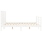 vidaXL Estructura de cama con cabecero madera maciza blanco 140x200 cm vidaXL Estructura de cama con cabecero madera maciza blanco 140x200 cm