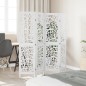 vidaXL Biombo separador de 4 paneles madera maciza Paulownia blanco vidaXL Biombo separador de 4 paneles madera maciza Paulownia blanco