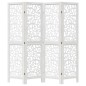 vidaXL Biombo separador de 4 paneles madera maciza Paulownia blanco vidaXL Biombo separador de 4 paneles madera maciza Paulownia blanco