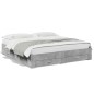 vidaXL Cama con cajones madera ingeniería gris hormigón 200x200 cm vidaXL Cama con cajones madera ingeniería gris hormigón 200x200 cm