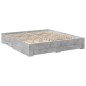 vidaXL Cama con cajones madera ingeniería gris hormigón 200x200 cm vidaXL Cama con cajones madera ingeniería gris hormigón 200x200 cm