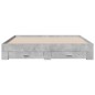 vidaXL Cama con cajones madera ingeniería gris hormigón 200x200 cm vidaXL Cama con cajones madera ingeniería gris hormigón 200x200 cm