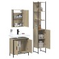 vidaXL Set de muebles de baño 3 pzas madera contrachapada roble Sonoma vidaXL Set de muebles de baño 3 pzas madera contrachapada roble Sonoma