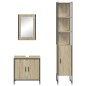 vidaXL Set de muebles de baño 3 pzas madera contrachapada roble Sonoma vidaXL Set de muebles de baño 3 pzas madera contrachapada roble Sonoma