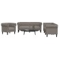 vidaXL Juego de sofás 3 piezas tela gris taupe