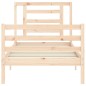 vidaXL Estructura de cama individual con cabecero madera maciza