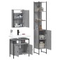 vidaXL Set de muebles de baño 3 pzas madera contrachapada gris sonoma