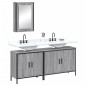 vidaXL Set de muebles de baño 3 pzas madera contrachapada gris sonoma vidaXL Set de muebles de baño 3 pzas madera contrachapada gris sonoma