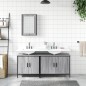 vidaXL Set de muebles de baño 3 pzas madera contrachapada gris sonoma vidaXL Set de muebles de baño 3 pzas madera contrachapada gris sonoma