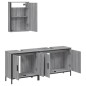 vidaXL Set de muebles de baño 3 pzas madera contrachapada gris sonoma vidaXL Set de muebles de baño 3 pzas madera contrachapada gris sonoma