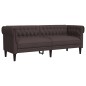 vidaXL Juego de sofás 3 piezas tela marrón oscuro vidaXL Juego de sofás 3 piezas tela marrón oscuro
