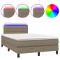 vidaXL Cama box spring con colchón y LED tela gris taupe 120x190 cm vidaXL Cama box spring con colchón y LED tela gris taupe 120x190 cm