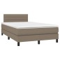 vidaXL Cama box spring con colchón y LED tela gris taupe 120x190 cm vidaXL Cama box spring con colchón y LED tela gris taupe 120x190 cm