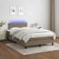 vidaXL Cama box spring con colchón y LED tela gris taupe 120x190 cm vidaXL Cama box spring con colchón y LED tela gris taupe 120x190 cm