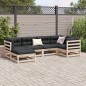 vidaXL Juego de sofás de jardín 6 piezas madera maciza de pino vidaXL Juego de sofás de jardín 6 piezas madera maciza de pino