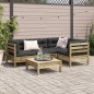 vidaXL Set de sofás jardín 5 pzas con cojines madera pino impregnada vidaXL Set de sofás jardín 5 pzas con cojines madera pino impregnada