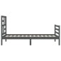 vidaXL Estructura de cama con cabecero madera maciza gris 90x200 cm vidaXL Estructura de cama con cabecero madera maciza gris 90x200 cm