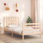 vidaXL Estructura de cama individual con cabecero madera maciza vidaXL Estructura de cama individual con cabecero madera maciza