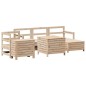 vidaXL Juego de sofás de jardín 7 piezas madera maciza de pino