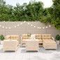 vidaXL Juego de sofás de jardín 7 piezas madera maciza de pino