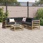 vidaXL Juego de sofás jardín 6 pzas con cojines madera pino impregnada vidaXL Juego de sofás jardín 6 pzas con cojines madera pino impregnada