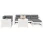 vidaXL Juego de sofás de jardín 7 pzas madera maciza de pino blanco vidaXL Juego de sofás de jardín 7 pzas madera maciza de pino blanco