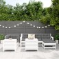 vidaXL Juego de sofás de jardín 7 pzas madera maciza de pino blanco vidaXL Juego de sofás de jardín 7 pzas madera maciza de pino blanco