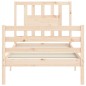 vidaXL Estructura de cama individual con cabecero madera maciza vidaXL Estructura de cama individual con cabecero madera maciza