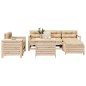 vidaXL Juego de sofás de jardín 7 piezas madera maciza de pino