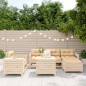 vidaXL Juego de sofás de jardín 7 piezas madera maciza de pino