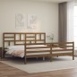 vidaXL Estructura cama y cabecero madera maciza marrón miel 200x200 cm