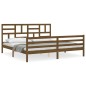 vidaXL Estructura cama y cabecero madera maciza marrón miel 200x200 cm