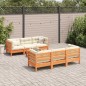 vidaXL Set de sofás jardín 7 pzas con cojines madera pino marrón cera vidaXL Set de sofás jardín 7 pzas con cojines madera pino marrón cera