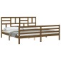 vidaXL Estructura cama y cabecero madera maciza marrón miel 200x200 cm
