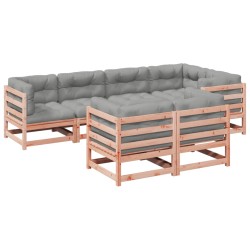 vidaXL Set de sofás jardín 7 pzas con cojines madera abeto Douglas