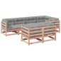 vidaXL Set de sofás jardín 7 pzas con cojines madera abeto Douglas