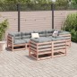 vidaXL Set de sofás jardín 7 pzas con cojines madera abeto Douglas