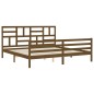 vidaXL Estructura cama y cabecero madera maciza marrón miel 200x200 cm