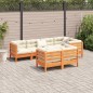 vidaXL Set de sofás jardín 7 pzas con cojines madera pino marrón cera vidaXL Set de sofás jardín 7 pzas con cojines madera pino marrón cera