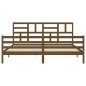 vidaXL Estructura cama y cabecero madera maciza marrón miel 200x200 cm