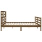 vidaXL Estructura cama y cabecero madera maciza marrón miel 200x200 cm
