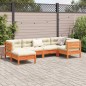vidaXL Set de sofás jardín 6 pzas con cojines madera pino marrón cera vidaXL Set de sofás jardín 6 pzas con cojines madera pino marrón cera